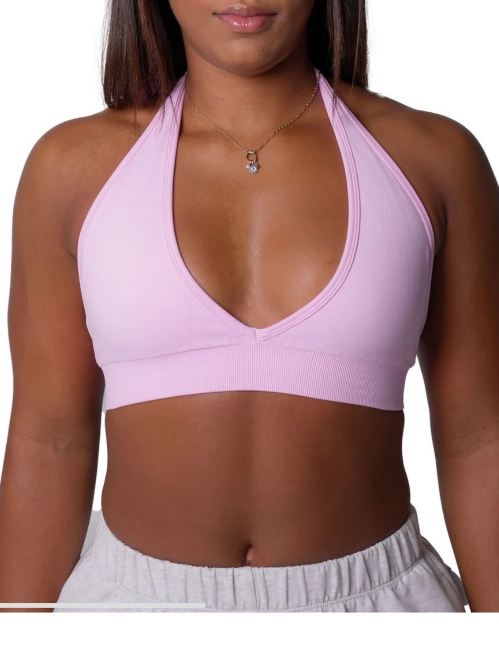 Light Mauve Halter Sports Bralette